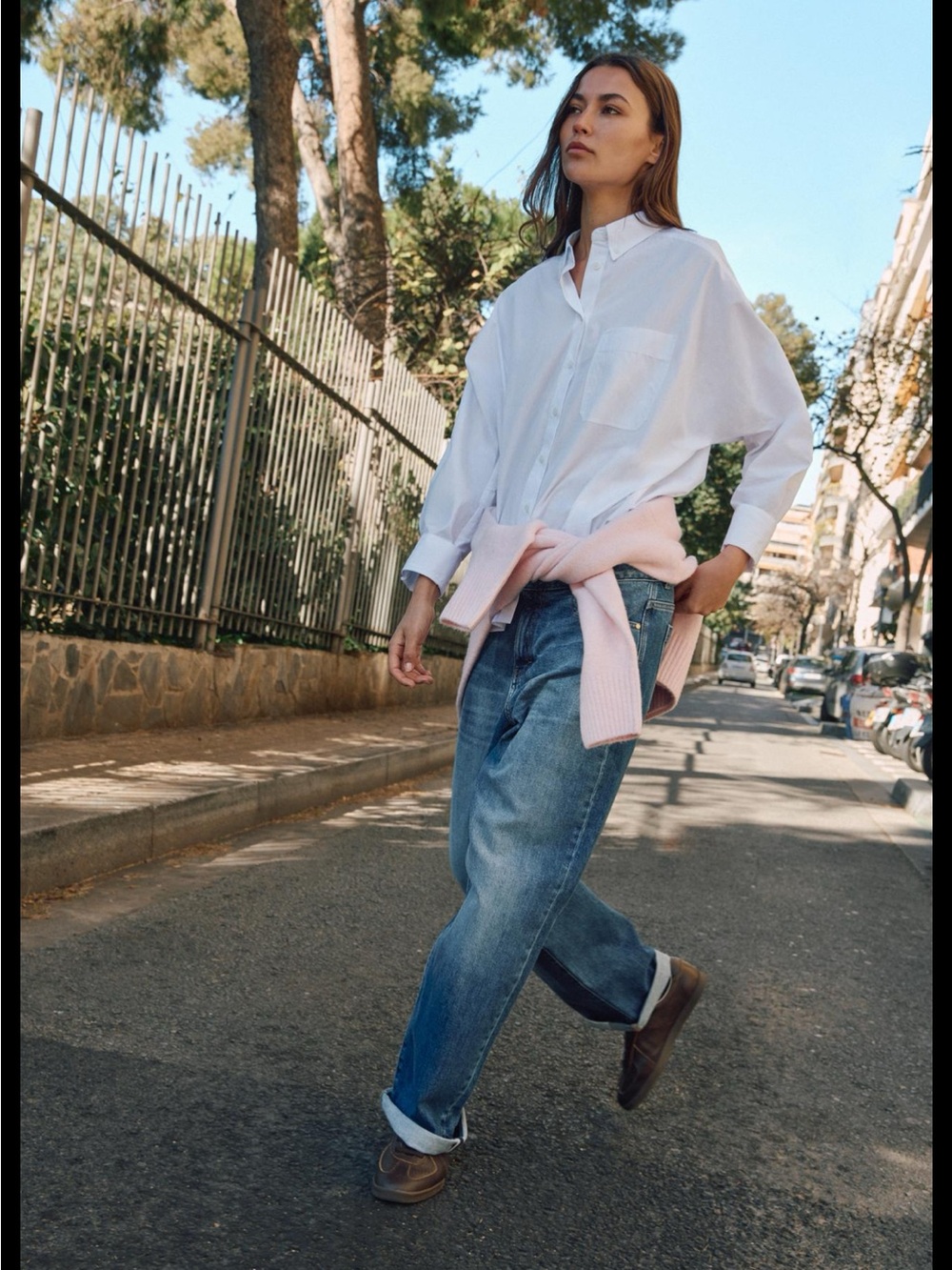 Zara High Rise Relaxed Turn up Jeans NWT